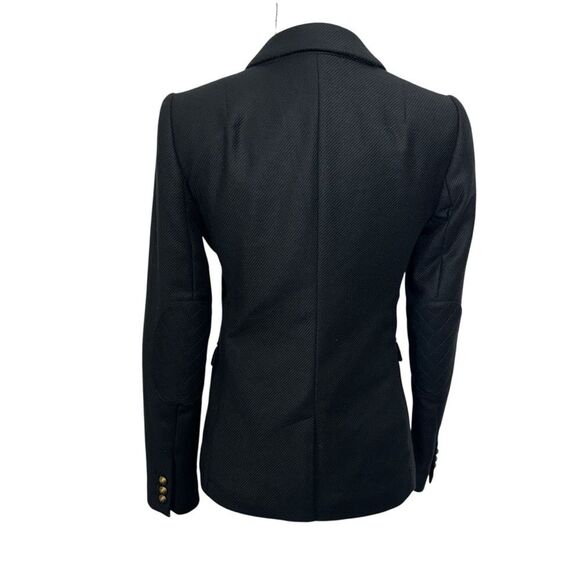 Banana Republic Black Wool Herringbone Elbow Patches Preppy Tailored H Jacket 2 - Picture 4 of 13